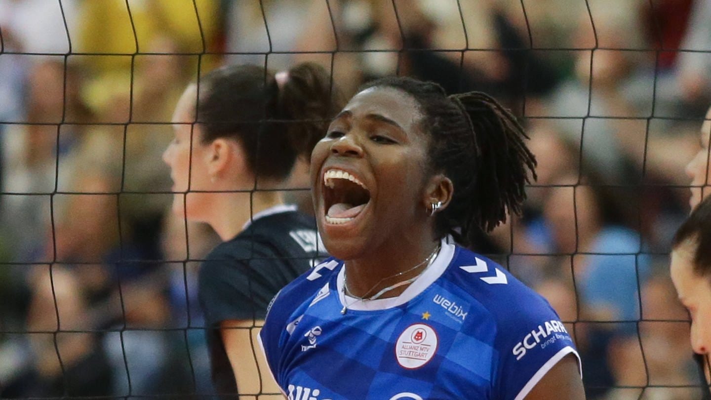 Krystal Rivers steht mit Stuttgart im Finale um die Deutsche Volleyball-Meisterschaft. (Foto: IMAGO, IMAGO / Pressefoto Baumann)