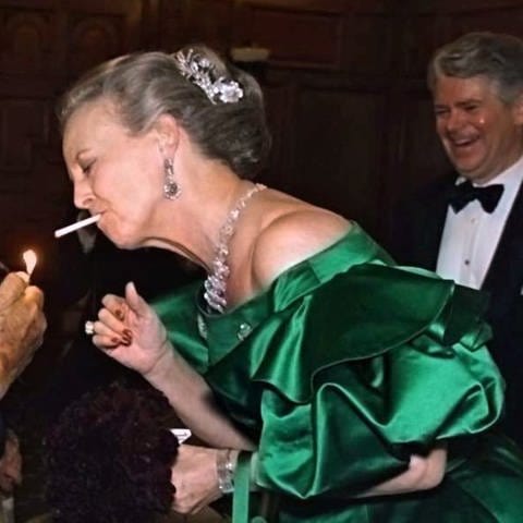 Königin Margrethe II. von Dänemark bei einem Galadinner