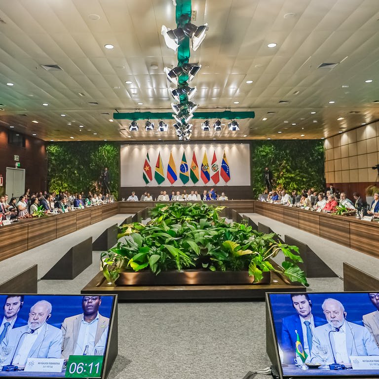 Sitzung des Gipfeltreffens der Staats- und Regierungschefs der Amazonasländer zu sehen. (Foto: picture-alliance / Reportdienste, Picture Alliance)