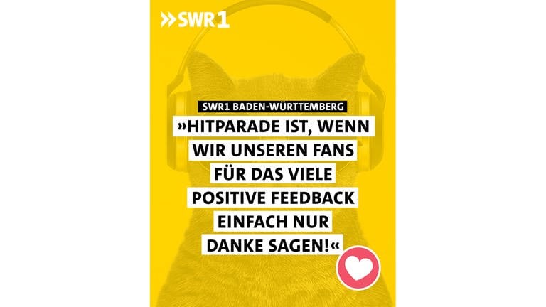 SWR1 Hitparade ist, wenn wir unseren Fans für das viele positive Feedback einfach nur Danke sagen! (Foto: SWR)