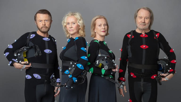 Björn Ulvaeus, Agnetha Fältskog, Benny Andersson und Anni-Frid Lyngstad von ABBA. (Foto: Universal Music/Industrial Light and Magic/PA Media | Baillie Walsh)