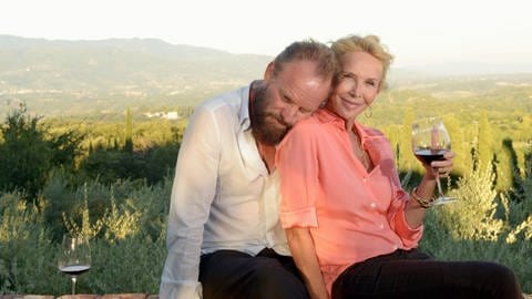 Sting und Ehefrau Trudie Anwesen Toskana Il Palagio