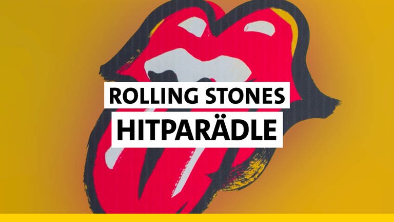 Das SWR1 "Rolling Stones" Hitparädle - Ihre Tophits der Stones. Das Logo mit der roten, herausgestreckten Zunge vor gelbem Hintergrund (Foto: picture-alliance / Reportdienste, picture alliance / Christophe Gatea)