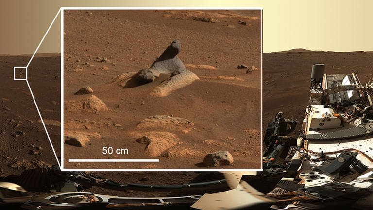 Beeindruckendes Mars-Panorama der "Perseverance"-Mast-Kamera mit Detailvergrößerung (Foto: NASA/JPL-Caltech/ASU/MSSS)