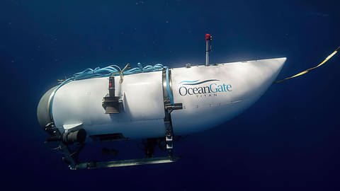 Diese von OceanGate Expeditions zur Verfügung gestellte undatierte Aufnahme zeigt das "Titan"-U-Boot des Unternehmens OceanGate Expeditions. (Foto: dpa Bildfunk, picture alliance/dpa/OceanGate Expeditions | OceanGate Expeditions)