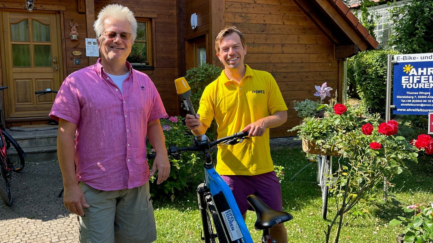 E-Bike-Verleiher Thomas Winges und Veit Berthold. (Foto: SWR)