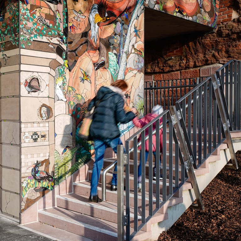 Mosaik an Felsentreppe in Pirmasens