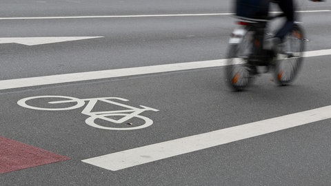 Ein Radfahrer fährt auf einer Fahrradspur (Foto: dpa Bildfunk, picture alliance / Daniel Karmann/dpa)