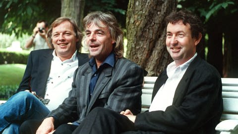 Die Bandmitglieder von Pink Floyd auf ihrer Europatournee 1988 (Foto: dpa Bildfunk, AFP)
