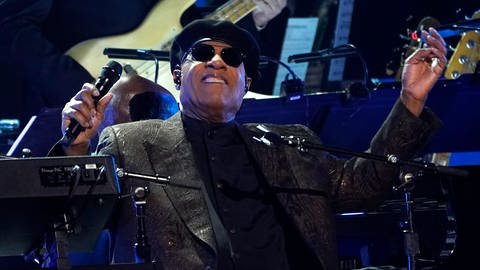 Stevie Wonder bei einem Livekonzert | Offener Brief gegen Verwendung von KI in der Musikindustrie (Foto: dpa Bildfunk, Picture Alliance)