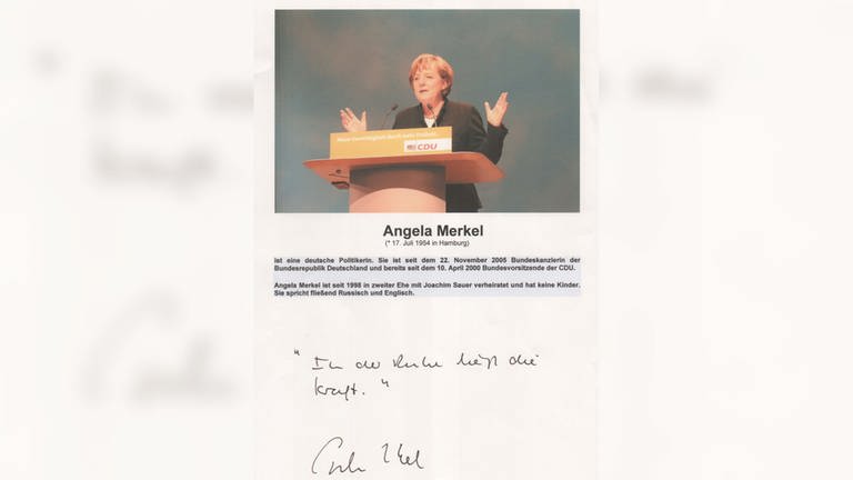 Autogramm Angela Merkel (Foto: Christian Bach)
