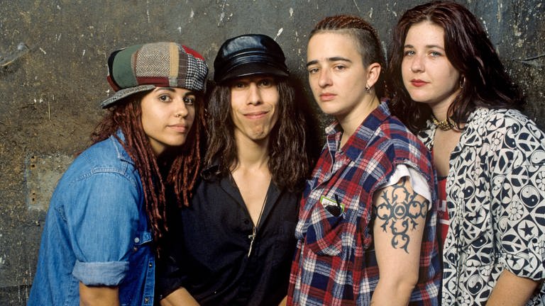 Die 4 Non Blondes (v.l. Linda Perry, Louis Metoyer, Christa Hillhouse, Dawn Richardson) 1993 | "What's Up" – 4 Non Blondes (Foto: picture-alliance / Reportdienste, picture alliance / Fryderyk Gabowicz | Fryderyk Gabowicz)