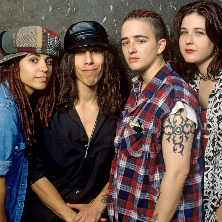 Die 4 Non Blondes (v.l. Linda Perry, Louis Metoyer, Christa Hillhouse, Dawn Richardson) 1993 | "What's Up" – 4 Non Blondes