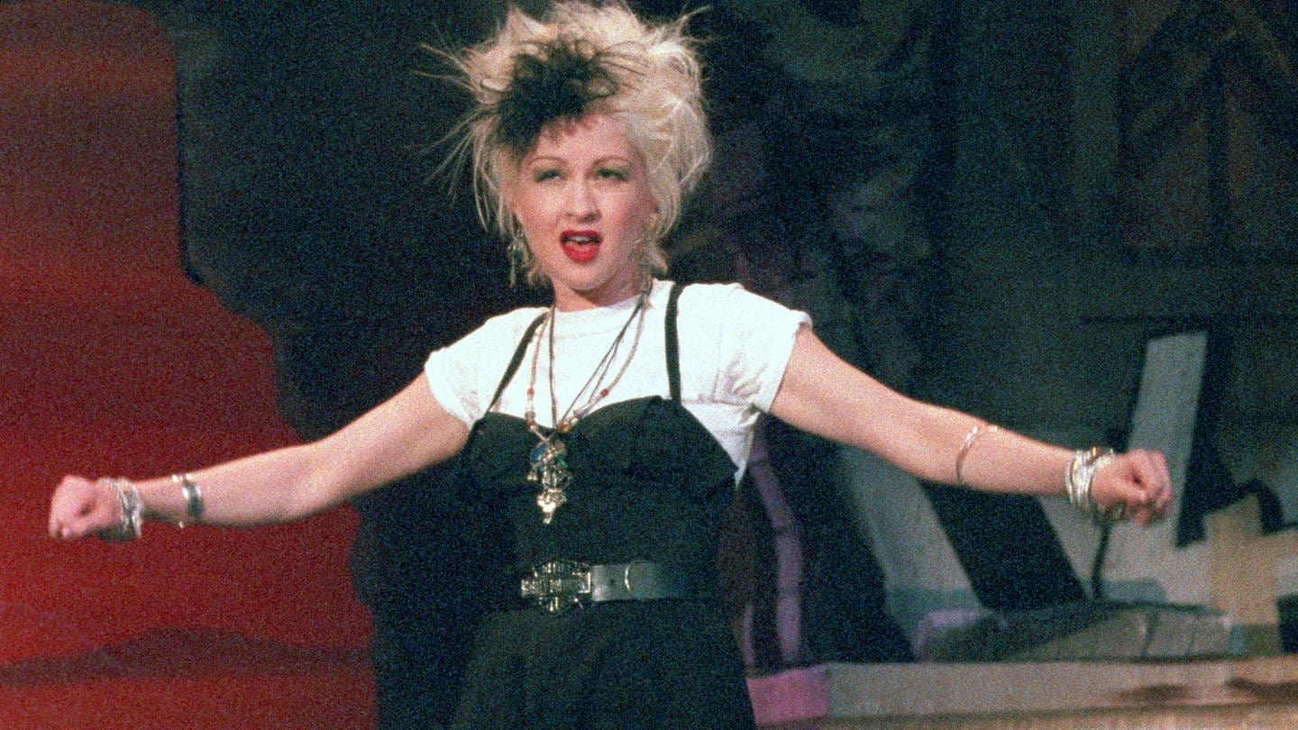 Die US-Popsängerin Cyndi Lauper während ihres Auftritts in der Fernsehshow 