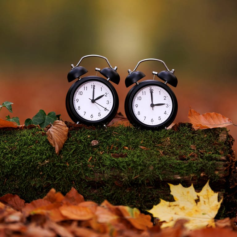 Zwei Wecker mit unterschiedlichen Uhrzeiten, Symbolbild Zeitumstellung auf Winterzeit (Foto: picture-alliance / Reportdienste, Picture Alliance)