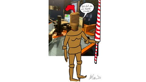 Cartoon - Gezeichnet von Max Giermann während der SWR1 Leute-Sendung