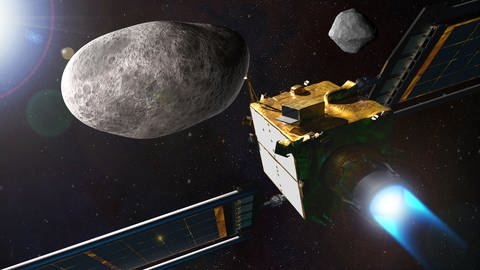 m 26. September soll erstmals eine Sonde der US-Raumfahrtbehörde direkt und absichtlich in einen Asteroiden krachen und dadurch dessen Flugbahn verändern (Foto: picture-alliance / Reportdienste, picture alliance / abaca | ABACA)