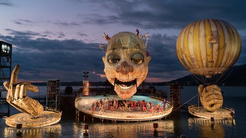 Fotoprobe zu Rigoletto bei den Bregenzer Festspielen 2021 (Foto: dpa Bildfunk, picture alliance/dpa/APA | Dietmar Stiplovsek)