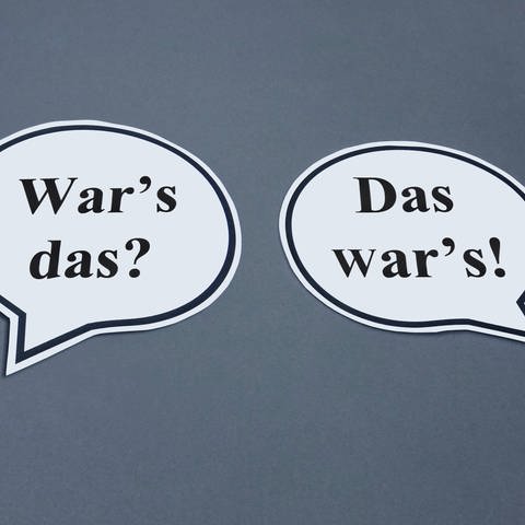 Sprechblasen: War 's das? Das war's! (Foto: IMAGO, Imago / Steinach)