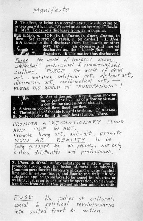 Fluxus Manifesto (Foto: Pressestelle, fluxus/Public domain)