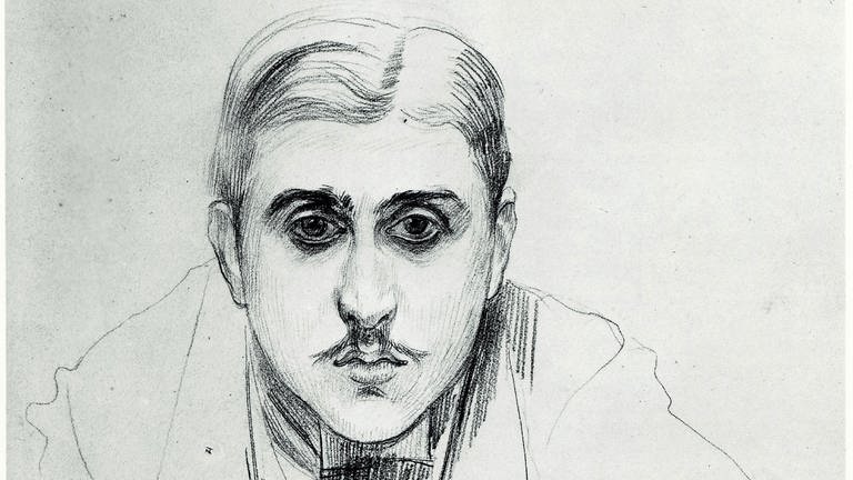 Porträt von Marcel PROUST am 1. Oktober 1891 in Trouville. Zeichnung von Jacques-Emile BLANCHE (1861-1942) (Foto: IMAGO, Kharbine Tapabor)
