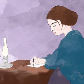 Grafik einer Frau am Schreibtisch (Foto: Lina Brunnée)