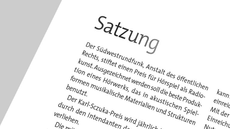 Ausschnitt aus der Satzung des Karl-Sczuka-Preises (Foto: SWR)