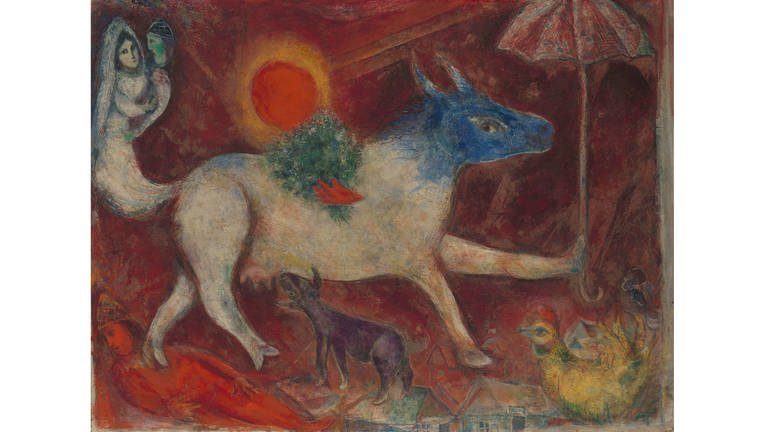 Marc Chagall - Welt in Aufruhr (Foto: Pressestelle, Schirn Kunsthalle Frankfurt, VG Bild-Kunst, Bonn 2022, bpk, The Metropolitan Museum of Art)