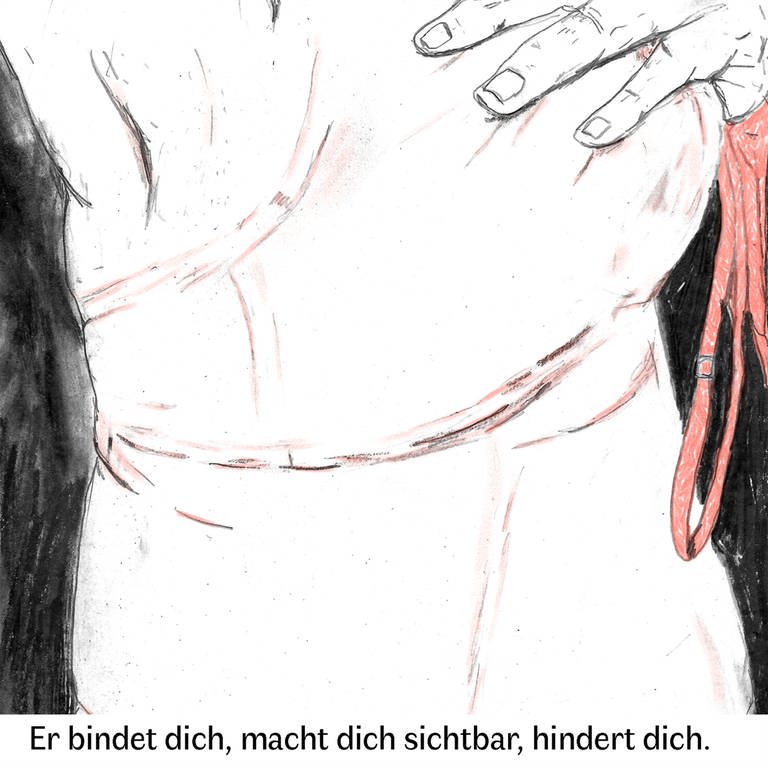 Graphic Essay "Connecting Stories Kapitel 3 - Der Körper - Die Macke" (Foto: ARD Kultur/Lucie Langton, Julia Kleinbeck, Julia Trachsel)