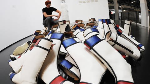 Mondrian Boots von Sylvie Fleury  (Foto: picture-alliance / Reportdienste, picture alliance / dpa | Uli Deck)