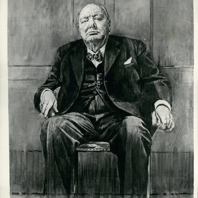 Graham Sutherland malt das Porträt von Sir Winston Churchill zu seinem 80. Geburtstag (Foto: IMAGO, imago images / ZUMA/Keystone)