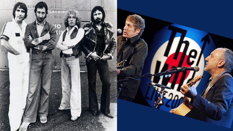 Große Karrieren: The Who, links: The Who, die frühen Jahre; rechts: Daltrey (l.) wird 60. 2014 mit Pete Townsend (Foto: dpa Bildfunk, Spitfire Pictures/Courtesy Everett Collection / Daniel Eme; Collage: SWR)