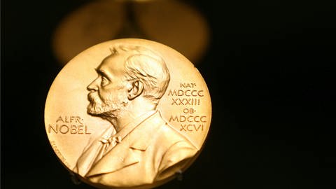 Medaille mit dem Konterfei von Alfred Nobel  (Foto: dpa Bildfunk, picture alliance/Kay Nietfeld/dpa)