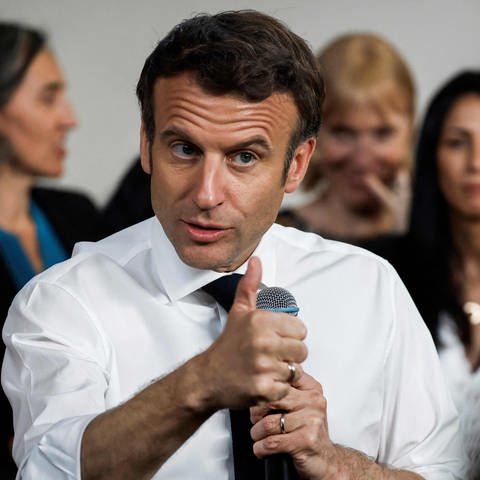 Emmanuel Macron, Präsident von Frankreich und Kandidat der zentrischen Partei «La Republique en Marche (LREM)», (Foto: dpa Bildfunk, picture alliance/dpa/AFP | Ludovic Marin)