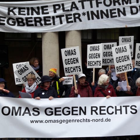 "Omas gegen rechts" auf einer Demo in Hamburg (Foto: SWR, Kristine Kretschmer)
