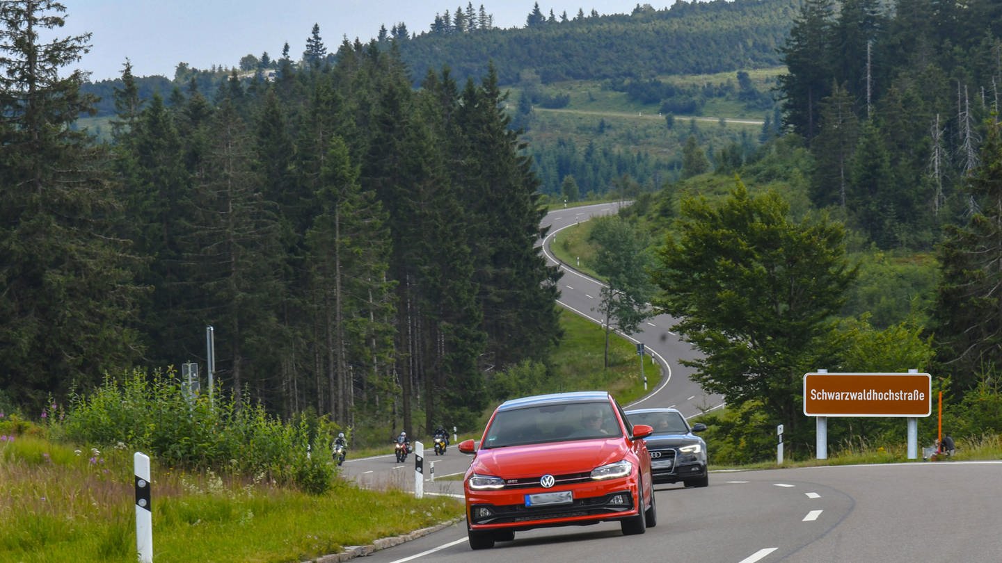 Kurvige Strassenführung der Schwarzwaldhochstrasse in der Nationalparkslandschaft (Foto: picture-alliance / Reportdienste, Winfried Rothermel)