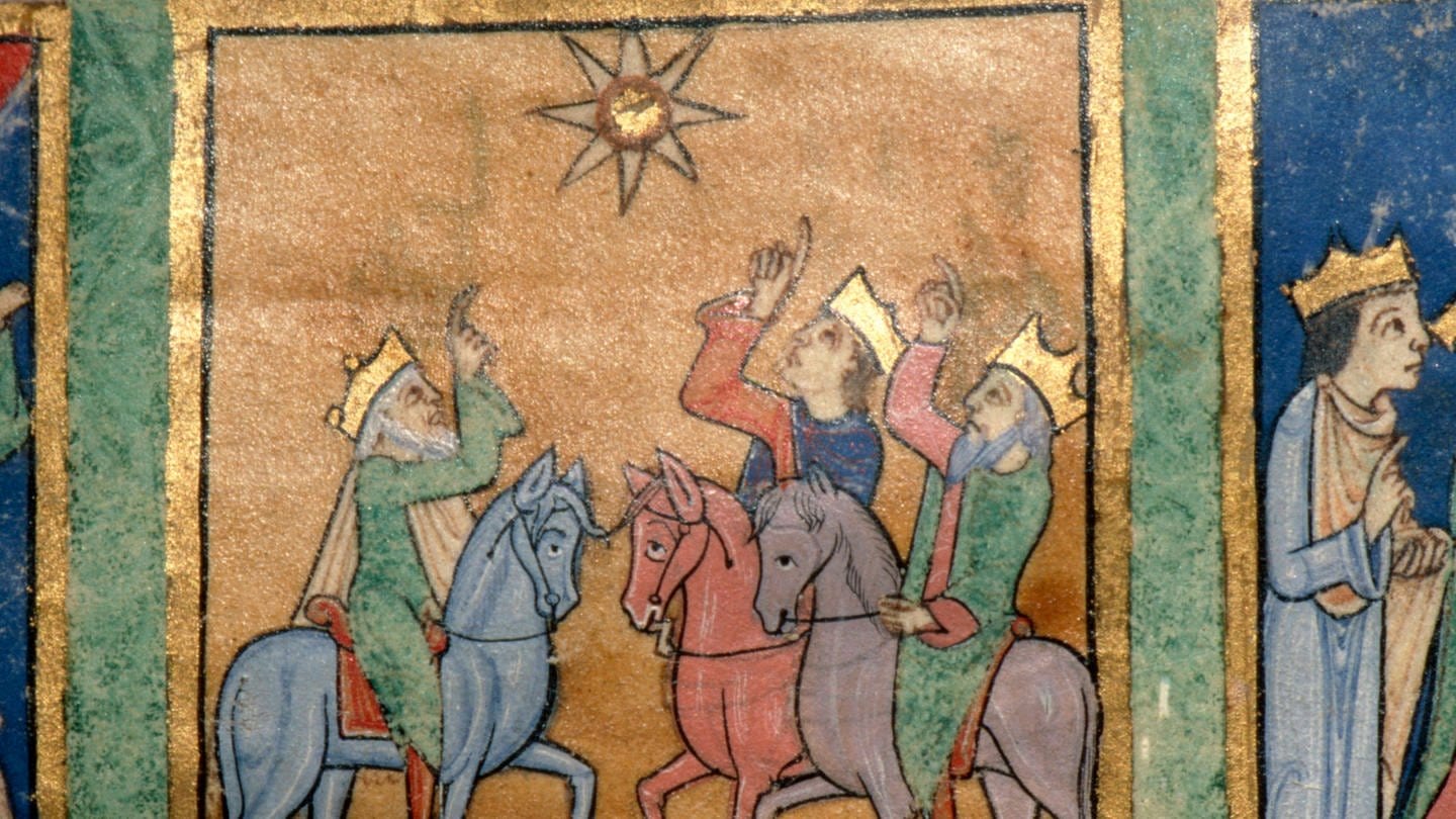 Drei Heilige Könige in Buchmalerei (1140) (Foto: IMAGO, Heritage Images)