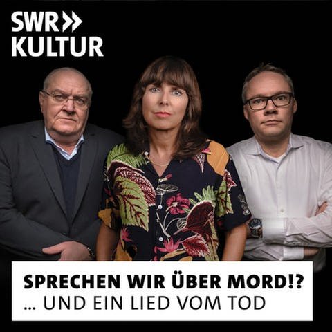 Christiane Falk, Thomas Fischer (links) und Holger Schmidt blicken vor einem dunklen Hintergrund direkt in die Kamera (Foto: SWR)