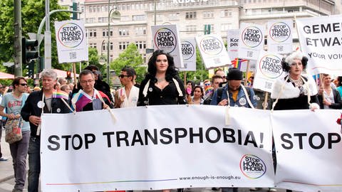 Demo 2014 zum Internationalen Tag gegen Homophobie und Transphobie in Berlin (Foto: picture-alliance / Reportdienste, picture alliance / Geisler-Fotopress | Michaela Ellguth/Geisler-Fotopress)