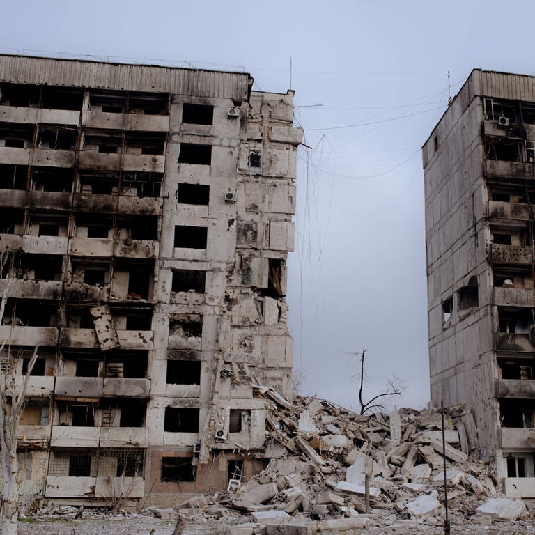 ORICHIV, UKRAINE - JANUARY 23: A view of the buildings of flat destroyed (Foto: picture-alliance / Reportdienste, picture alliance / Anadolu | Andre Alves)