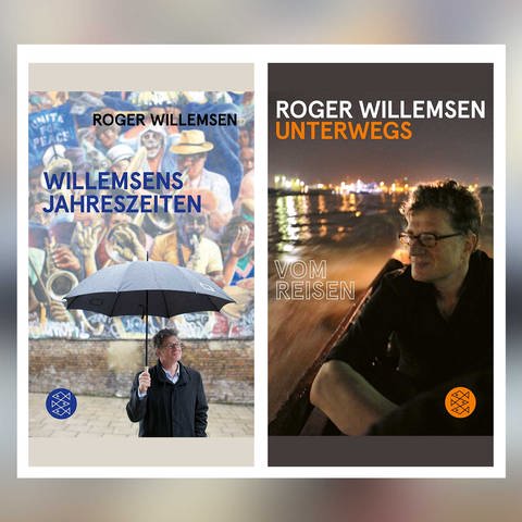 Cover zu "WillemsensJahreszeiten" und "Unterwegs. Vom Reisen" von Roge Willemsen (Foto: Pressestelle, Fischer Verlag)
