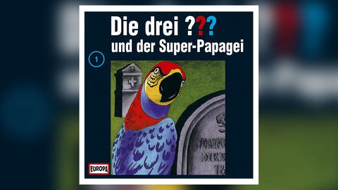 Cover zur Hör-CD "Die drei Fragezeichen und der Super-Papagei" (Foto: Pressestelle, Kosmos Verlag)