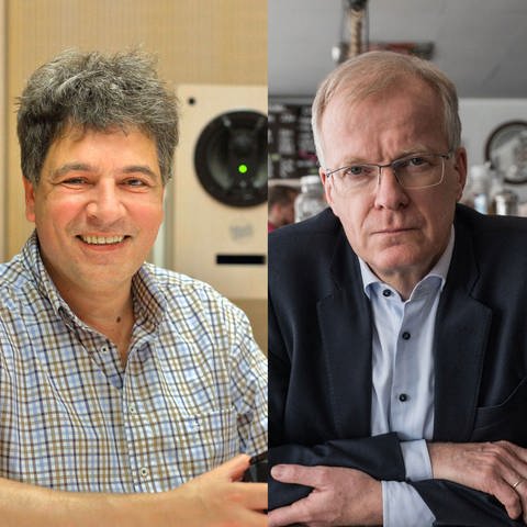 Marcel Beyer und Henning Ziebritzky, Peter-Huchel-Preisträger 2021 und 2020 (Foto: SWR, Pressestelle, SWR/©Björn Klein)