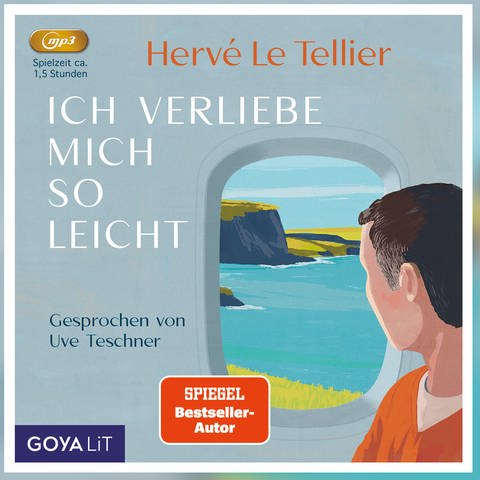 Cover des Hörbuchs „Ich verliebe mich so leicht“ von Hervé Le Tellier, gelesen von Uve Teschner. (Foto: Pressestelle, GOYALiT)