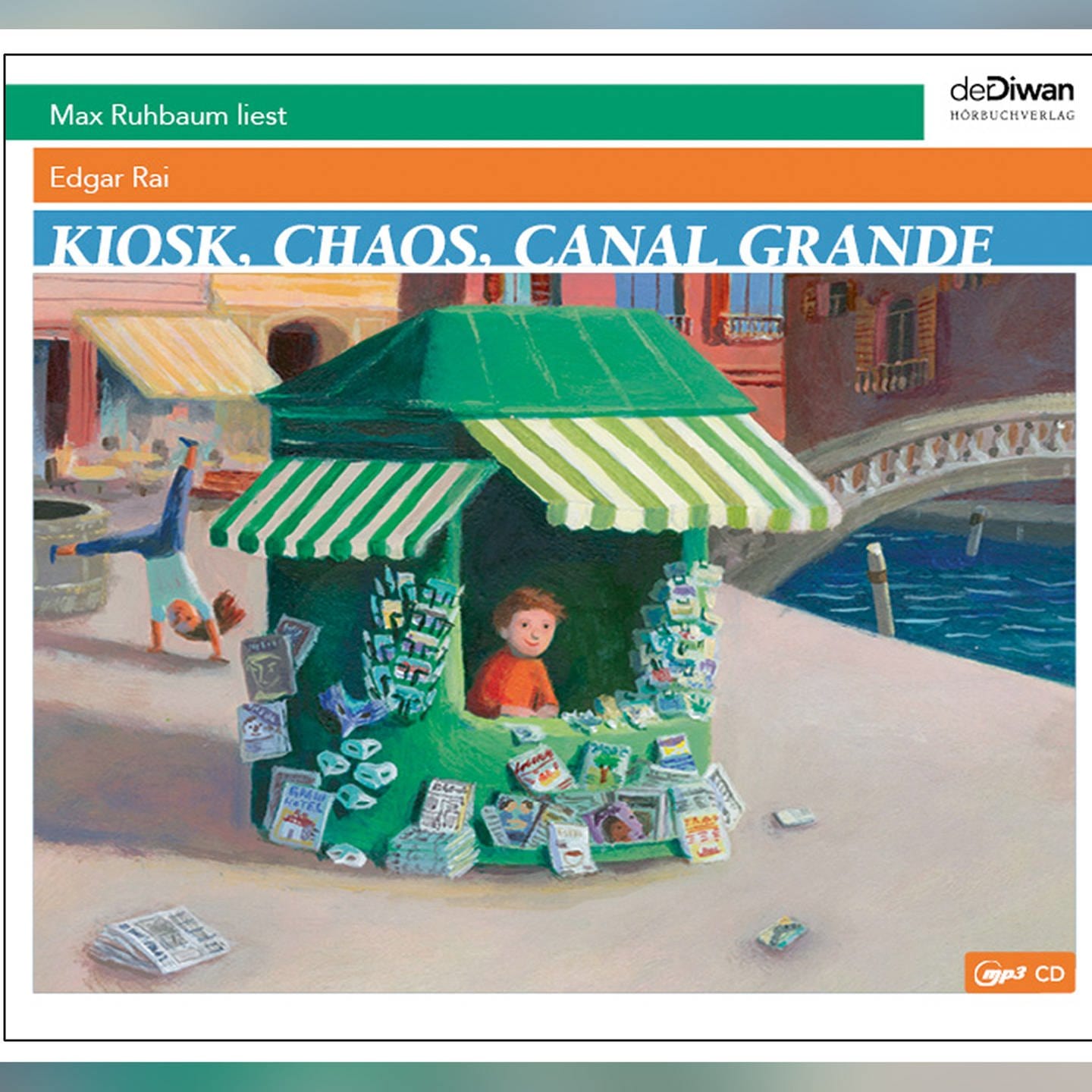Lebhaft Max Ruhbaum liest „Kiosk, Chaos, Canal Grande” von Edgar Rai