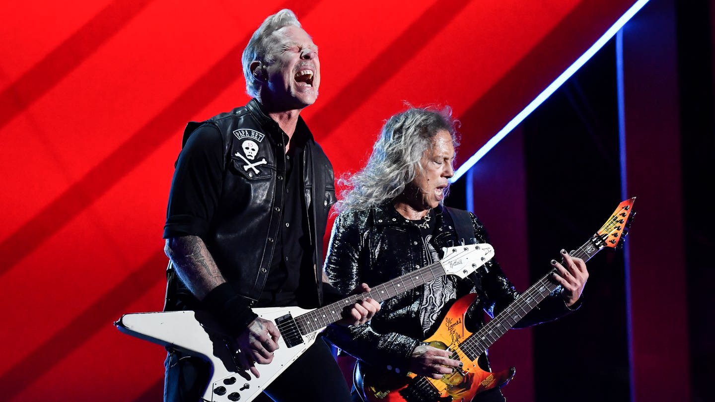 James Hetfield und Kirk Hammett von Metallica, 2022 (Foto: picture-alliance / Reportdienste, Evan Agostini/Invision/AP | Evan Agostini)