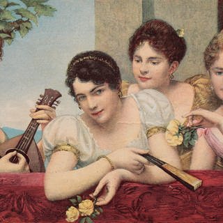 Vier Freundinnen, historische Illustration, ca. 1885 (Foto: picture-alliance / Reportdienste, picture alliance / Bildagentur-online/Sunny Celeste )