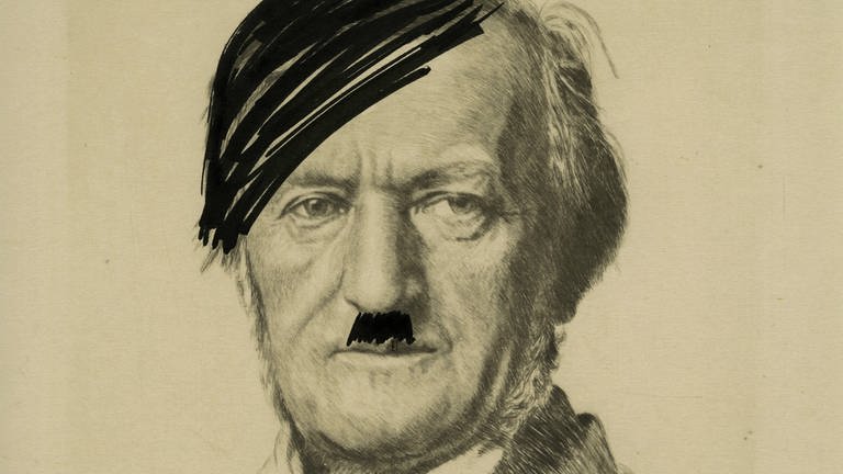 Wagner, übermalt mit Hitlerbart und -frisur (Foto: picture-alliance / Reportdienste, akg-images)