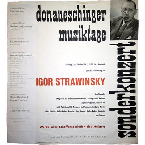 Plakatmotiv von 1962 mit Foto von Strawinsky (Foto: SWR)