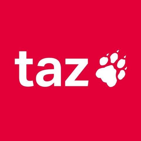 weißes taz-Logo auf rotem Hintergrund (Foto: Pressestelle, taz.de - taz.de)